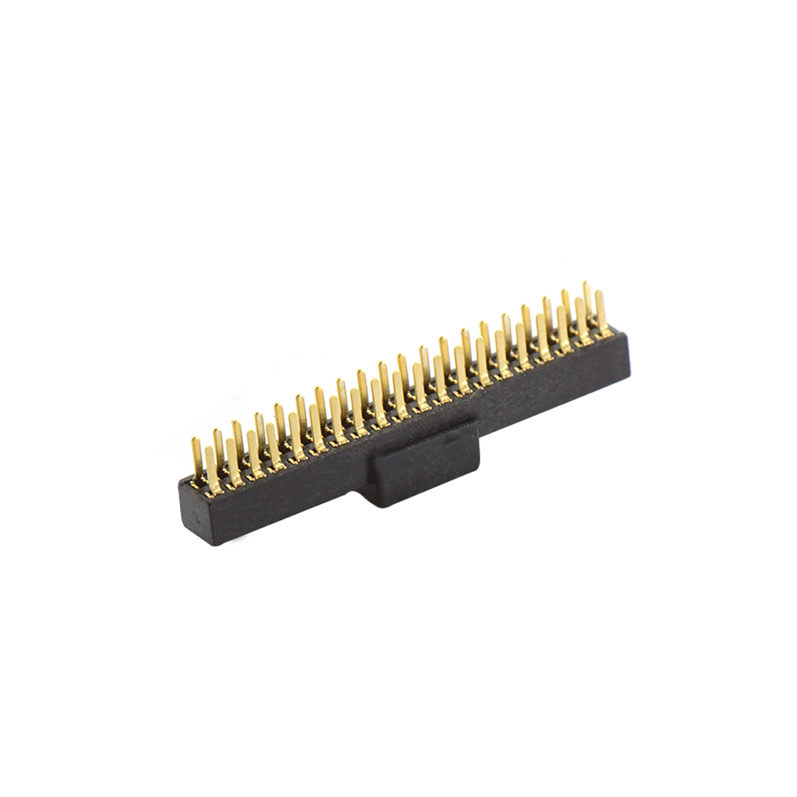 Pitch 1.00mm 180° 双排 DIP 排母 塑高2.1mm PC2.0 2X20Pin 黑色 镀全金G/F
